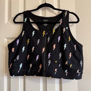 Torrid Size 3 (3x) Lightning TRU Low-Impact Wireless Zip-Front Active Sports Bra